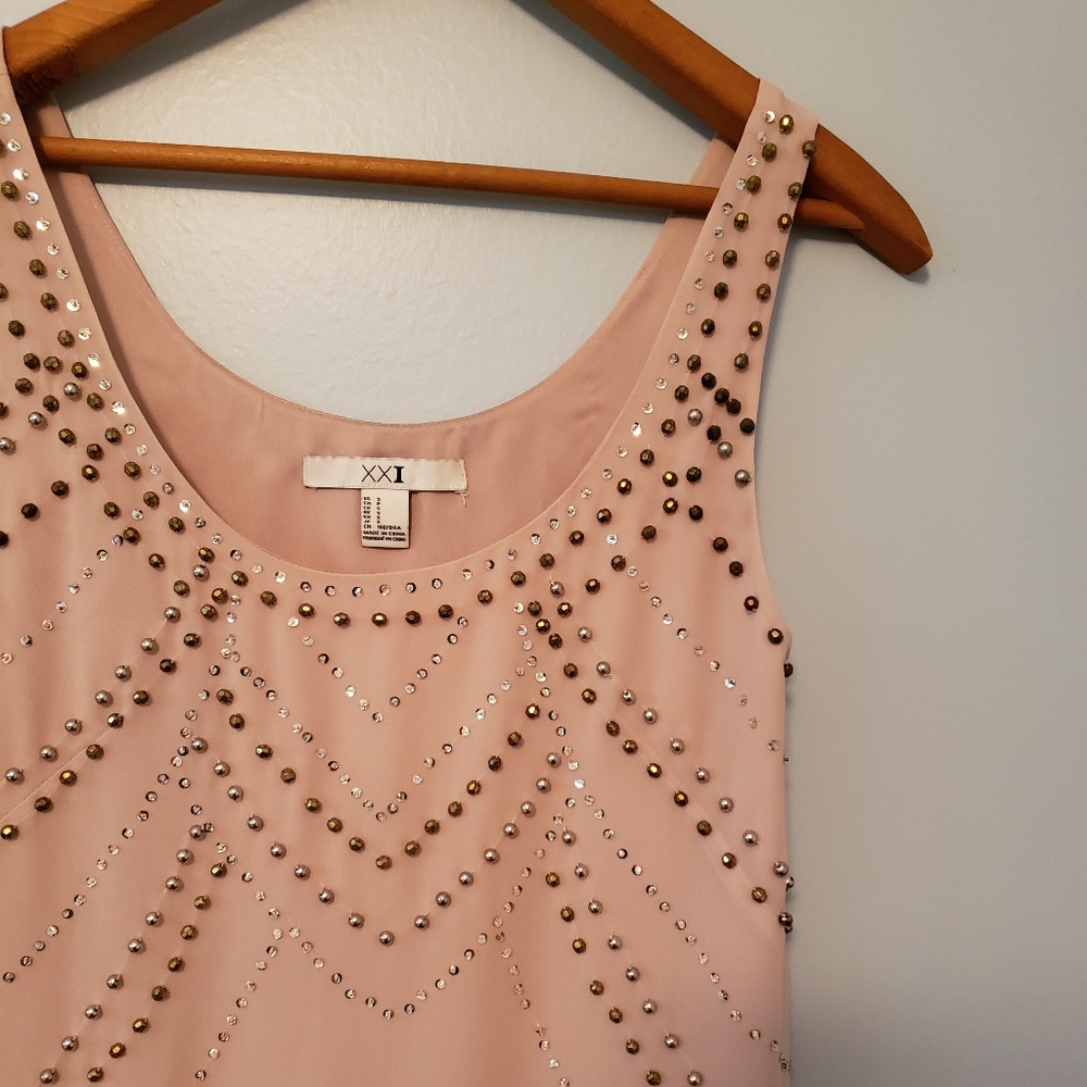 Sequined beaded shift mini dress Forever 21 size S
